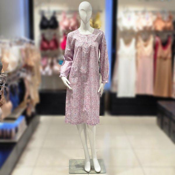 プレミアムコットン100番手 花柄ワンピースパジャマ(vgna208)_s