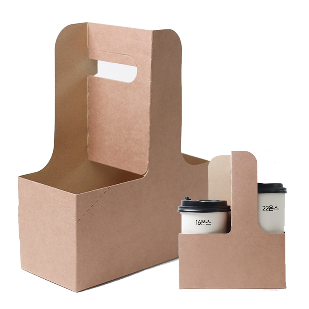 KCAFE ドリンクホルダー カップホルダー テイクアウト ２つ用 紙製 200枚 CAFE take out