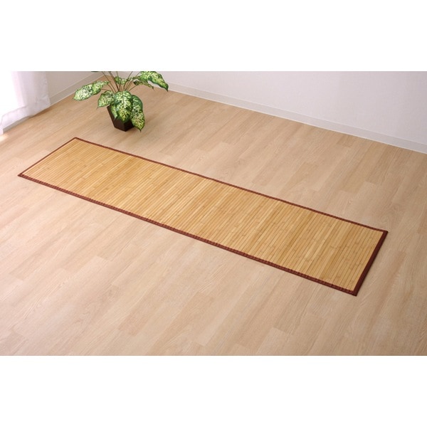 1100130164101 竹 廊下敷 無地 孟宗竹 皮下使用 ローマ ライトブラウン 80×240cm メーカー直送