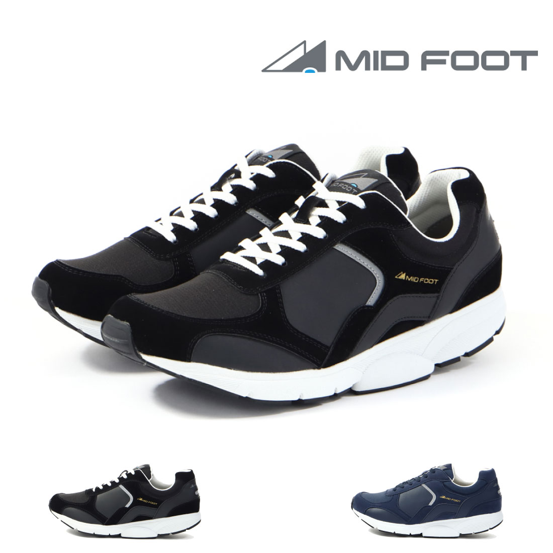 ミッドフット MIDFOOT メンズ スニーカー デイリーライフウォーク MF-82M ウォーキング 歩く力 ダイエット 4E 幅広 甲高 ワイド 制菌 消臭 通気性 軽量 足底腱膜炎 長距離 骨挫傷 8,580円