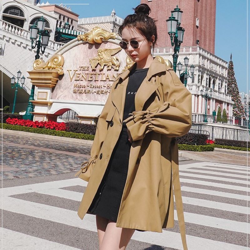 種類豊富な品揃え レディース トレンチコート アウター P8197 クリーミーホワイト ベージュ 春新作 ミディアム丈 ショート丈 ライトアウター ジャケット ボリューム袖コート ショートトレンチコート コート トレンチコート サイズ Xl Qualitygb Do