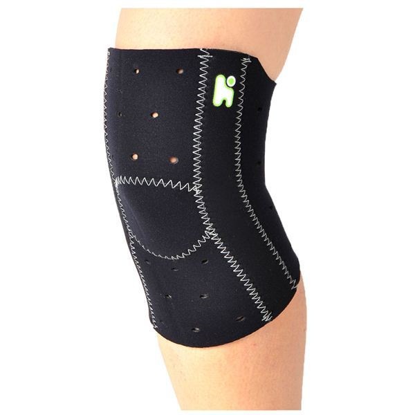 日本製サポーターヘルスポイント マラソンズニーサポート10ホール付） ブラックシルバー L-LL