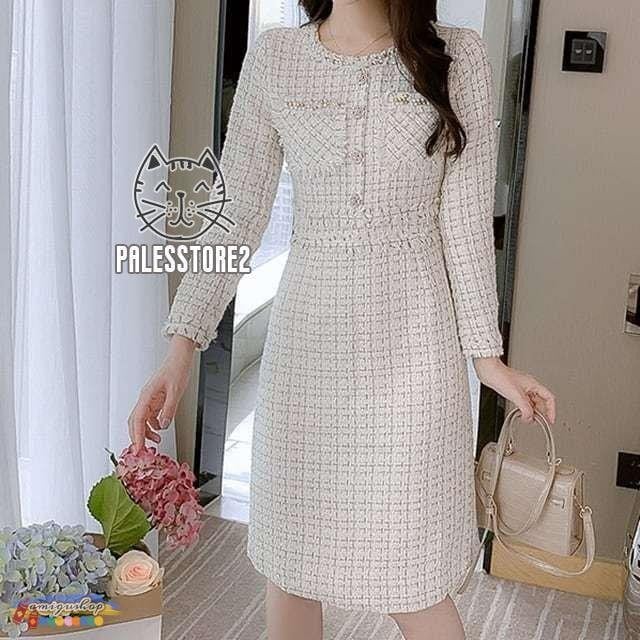 【急速出荷!】ワンピース レディース 新作 フェミニン ツイードワンピース 長袖 フォーマル ひざ丈ワンピース ミドル丈 入学式 卒業式 上品 きれいめ 可愛い おしゃれ 大人 7,136円