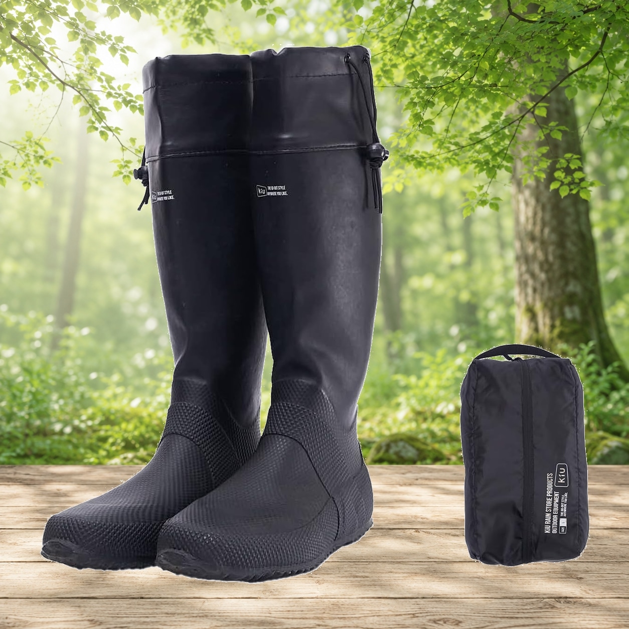 KiU キウ パッカブルレインブーツ 3RD PACKABLE RAIN BOOTS 3RD 防水 撥水 長靴 ロングブーツ コンパクト 折りたたみ 収納袋 中敷 快適 アウトドア 雨 雪 ユニセック