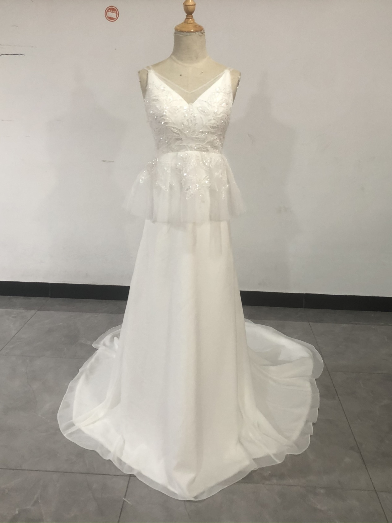 ウエディングドレス 3D立体レース刺繍 キャミソール 挙式