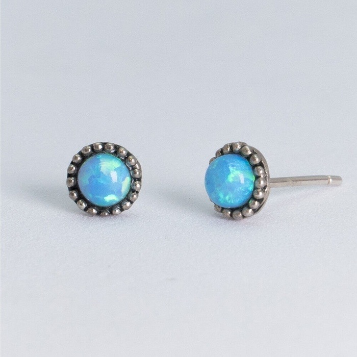 シャイニーテミン着用HR 157EBlue Opal Earring Silver 925/韓国の人気ブランド 韓国正規品 韓国の人気商品 韓国ファッション 韓国ジュエリー デイリーアクセサリー SN