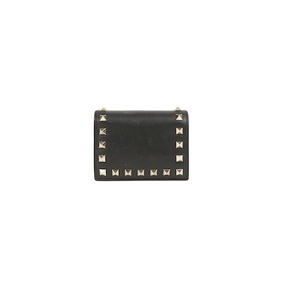Pre-Owned ブラックレザー ラックスタッド 二つ折り財布 86249968 [U] 18,459円