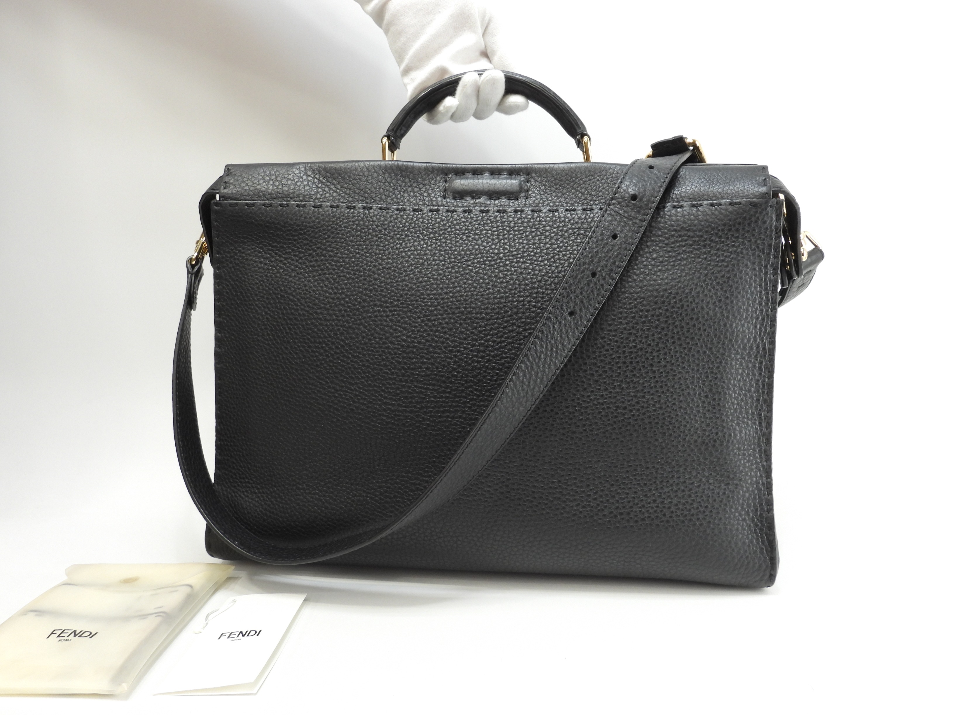 ピーカブー大 モンスター セレリア黒 メンズハンドバッグ ビジネスバッグ 極美品@ 63