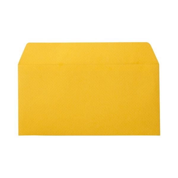 (まとめ) 寿堂 カラー横型封筒 110×220mm 127.9g／m2 テープのり付 枠なし 柚子 10351 1パック（10枚） (×30セット)