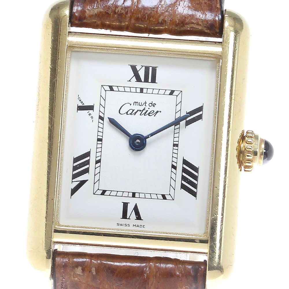 カルティエ CARTIER W1013654 マストタンクSM クォーツ レディース 保証書付き_838684【中古】
