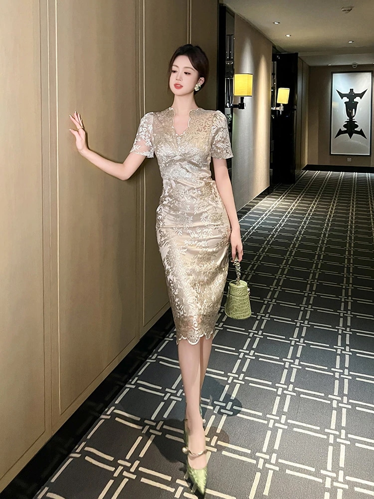 新款 2024夏新品 ワンピース ドレス パーティー キャバ 大人 同窓会 披露宴 卒業式 結婚式 演奏会 ウェディング 二次会 メガ割 10