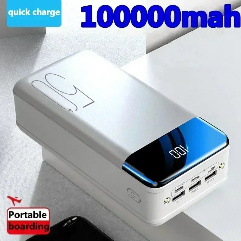 大容量モバイルパワーバンク,急速充電,ユニバーサル,5v,2.1a,100000 mah,新品,送料無料,2022 - 509