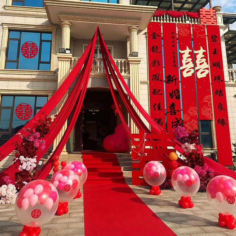 吊り下げ布田舎の自己構築家ウェディングレイアウト結婚式書道バナーウェディングデコレーションアウトドア中庭セット