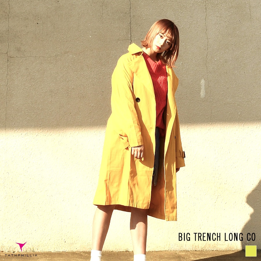 バルーンスリーブドロップショルダートレンチコート/アウター/コート/トレンチコート/オーバーサイズ/ドロップショルダー/トレンチ/バルーンスリーブ/レディース/レディス/タスフィリア