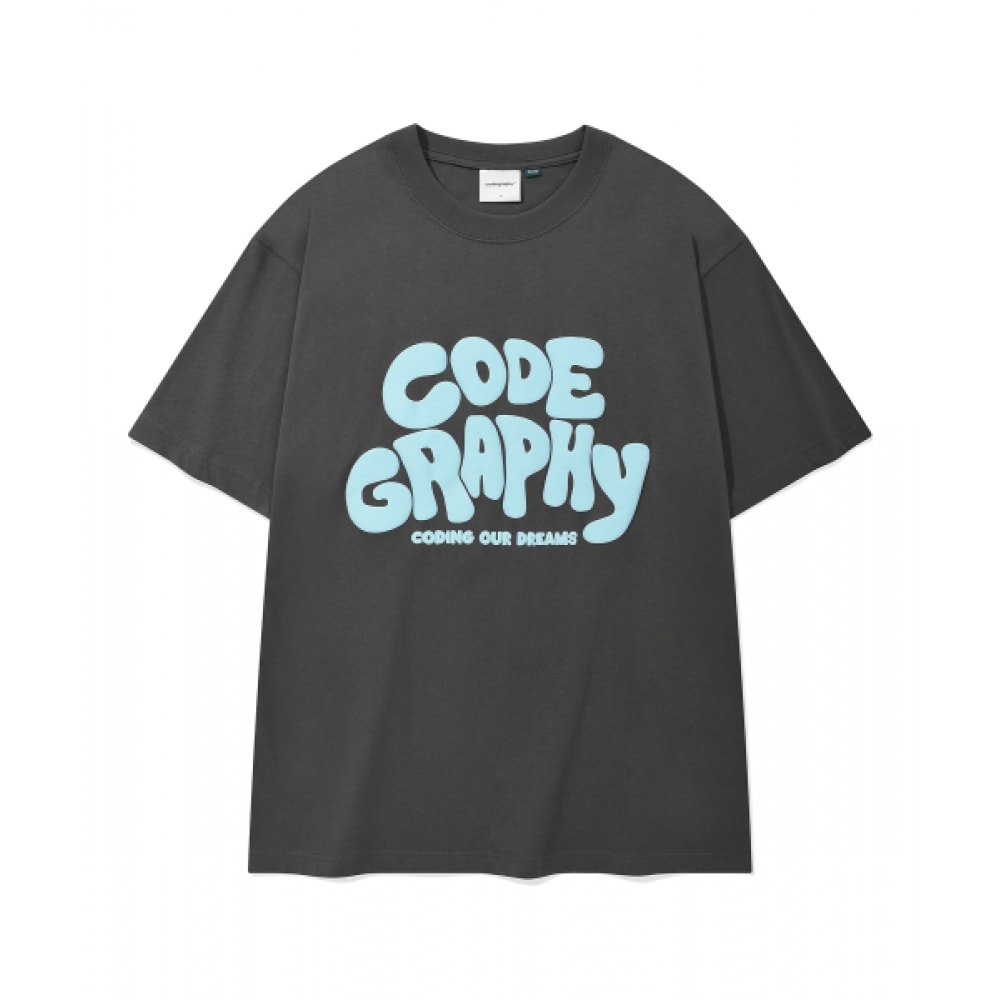 CODEGRAPHY JELLY ロゴ 半袖 Tシャツ_チャコール
