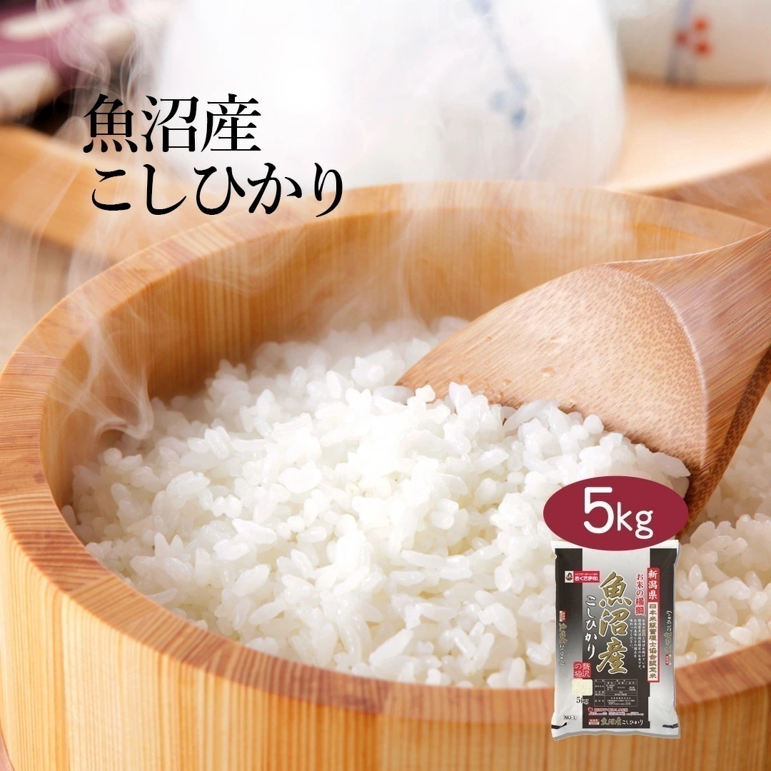 米 精米 新潟県 魚沼産 こしひかり 5kg 令和6年産 お米 こめ 5キロ 安い おこめ 白米 国産 食品 ギフト 引っ越し 挨拶 内祝い お歳暮 結婚 送料無料 おくさま印