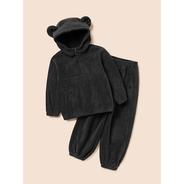 [BEANPOLE KIDS] フリース 熊 長袖 ハーフジップ & 長袖パンツ 2PCS 上下セット アッシュ (BI5X41U014)