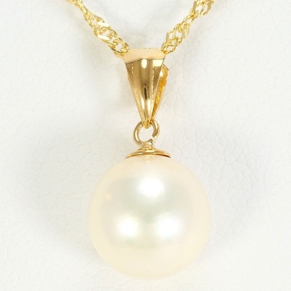 K18 18金 YG イエローゴールド ネックレス パール(真珠) 約39cm ジュエリー 中古