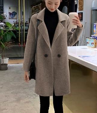 レディース コート チェスター ミドル丈 長袖 襟付き ストレート ウール 大人可愛い きれいめ