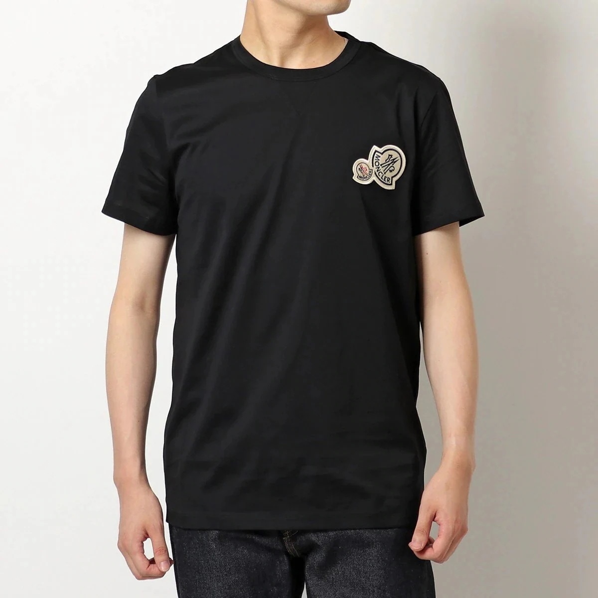 MONCLER モンクレール 8C00038 8C00057 8390Y MAGLIA マーリア クルーネック 半袖 Tシャツ カットソー アイコンパッチ コットン 999 メンズ 38,197円