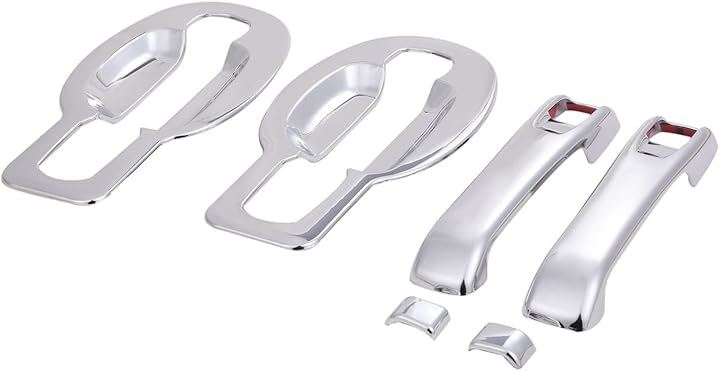 日野 NEW プロフィア レンジャープロ メッキ ドア ハンドル カバー グリップカバー 左右セット ボタンカバー付 トラック カスタム パーツ 社外品 (シルバー)