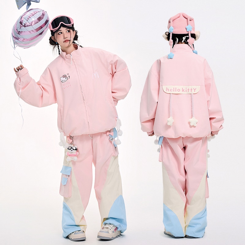 スノーボードウェア 2024 2025 上下セット レディース メンズ 防水15000 ジャケット アウター パンツ ピンク ブルー スノボー スキーウェア スノボウェア 韓国風 防水防寒防雪 17,821円