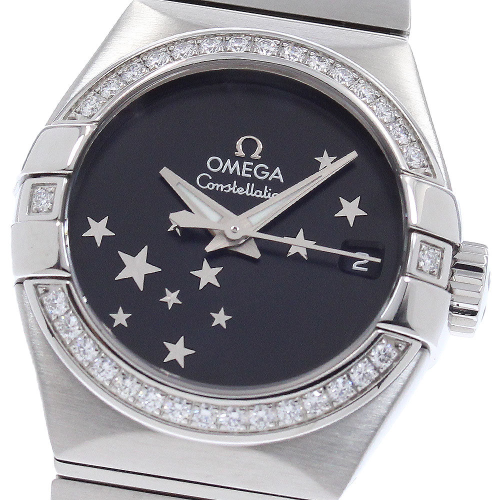 オメガ OMEGA 123.15.27.20.01.001 コンステレーション ダイヤベゼル デイト 自動巻き レディース 良品 保証書付き_957864【中古】