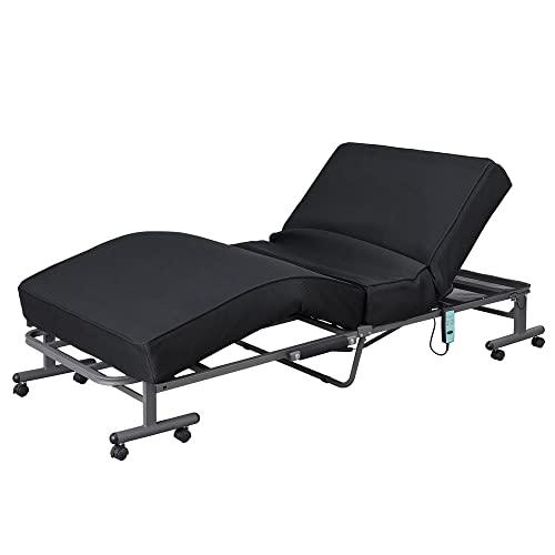 アイリスオーヤマ ベッド 折り畳みベッド 折りたたみベッド シングル シングルベッド 電動ベッド 介護ベッド リモコン操作 折りたたみ電動リクライニングベッド 約幅99×奥行199×高さ40.5cm