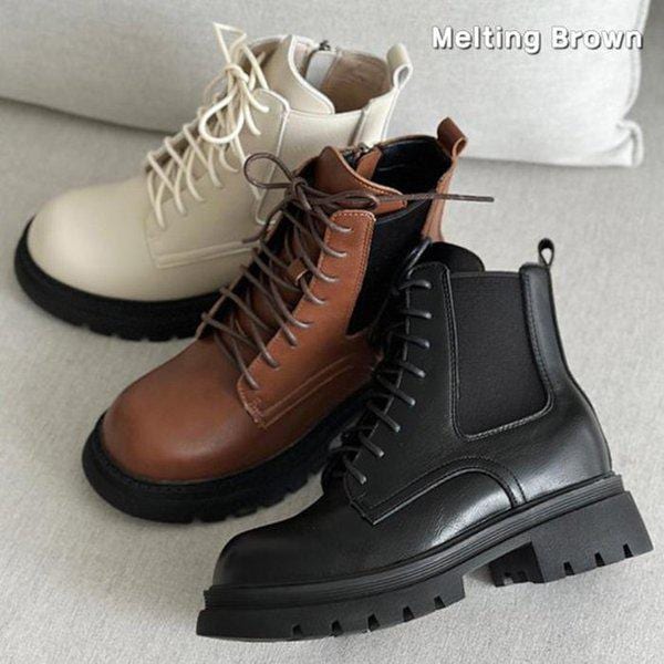 女性チャンキーヒールチェルシーウォーカーブーツ MT21