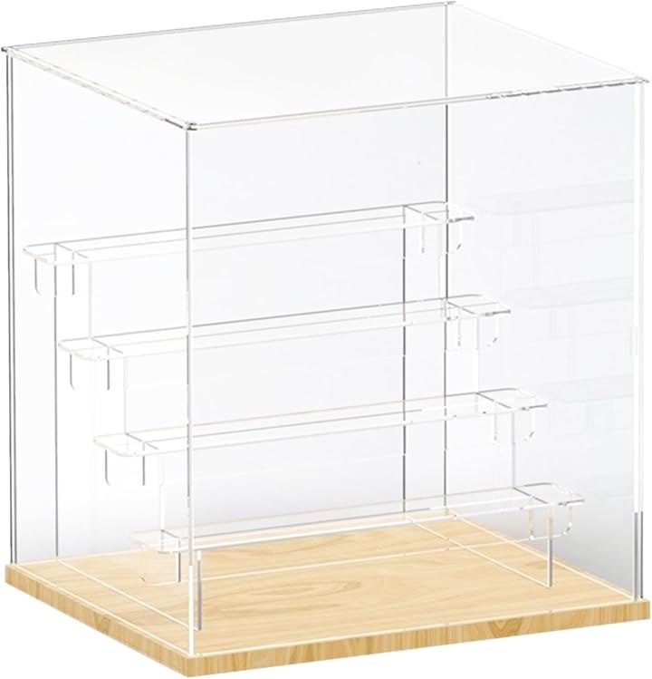 SAMIKAGO アクリルケース 展示台 扉付き 透明 展示ケース 階段式 ひな壇 コレクションケース フィギュアケース ディスプレイスタンド ショーケース 組立式(透明天板, ５段)