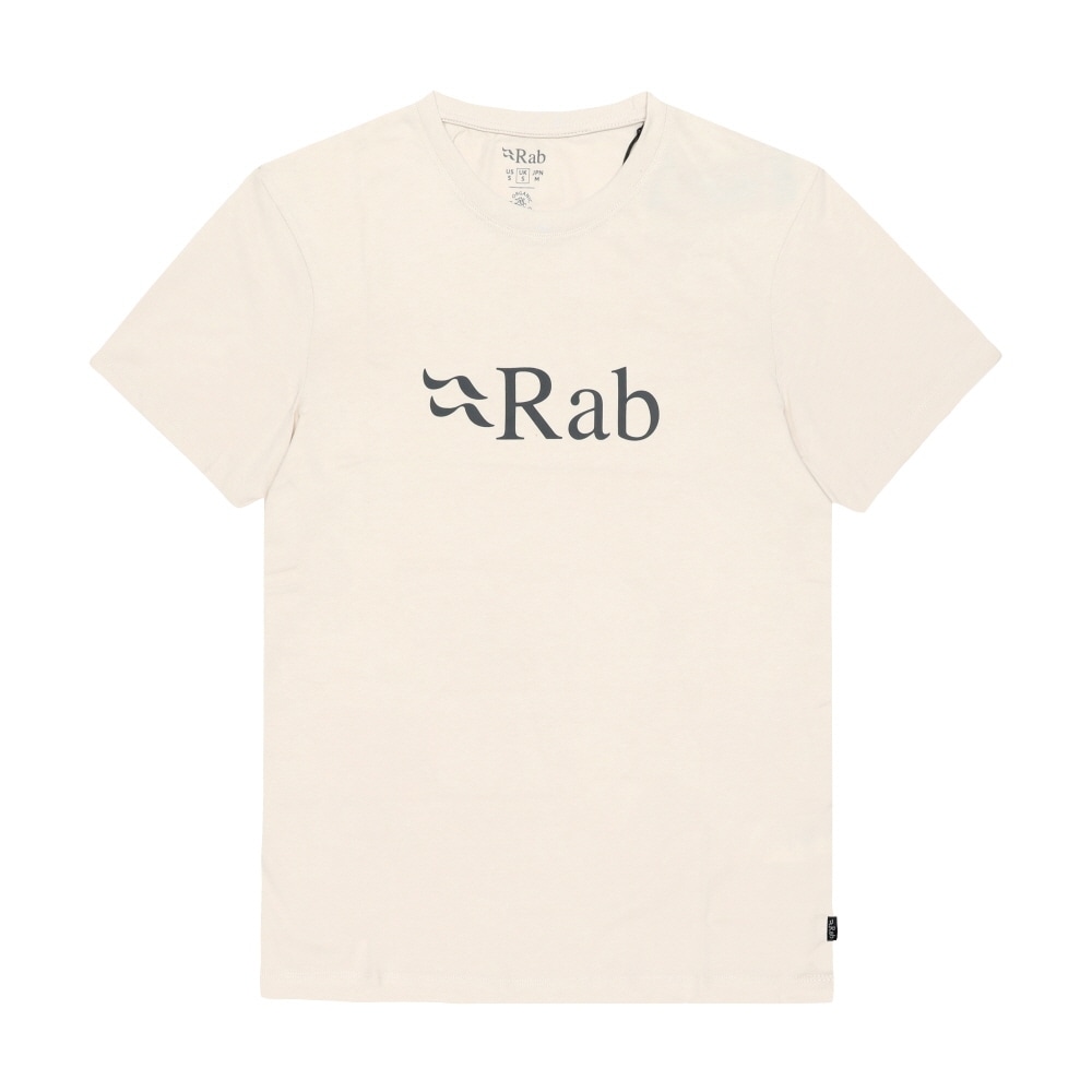 RAB スタンスロゴ メンズ 半袖Tシャツ QCB-08 ECRU