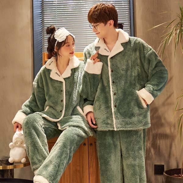 メガ割 ペアパジャマ ポケット 上下セット もこもこ カップル ウェア ペアルック 長袖 部屋着 レディース メンズ 寝間着 誕生日パジャマ