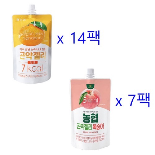 農協食品こんにゃくゼリー柑橘類150g 7パックx2+桃150g 7パックx1