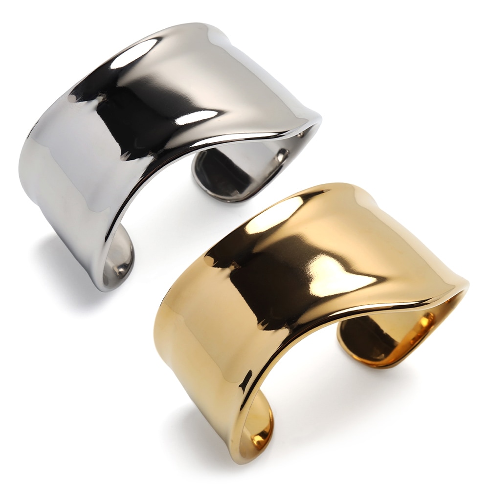 ステンレス ワイドバングル [b816]