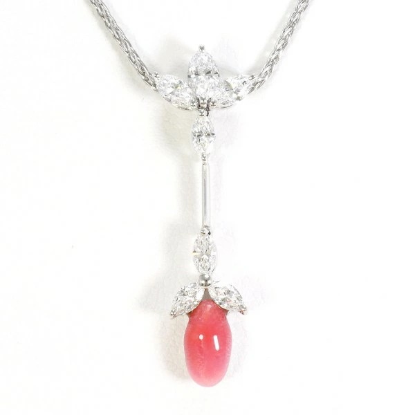 K18 18金 WG ネックレス コンクパール 0.96 ダイヤ カード鑑別書 中古