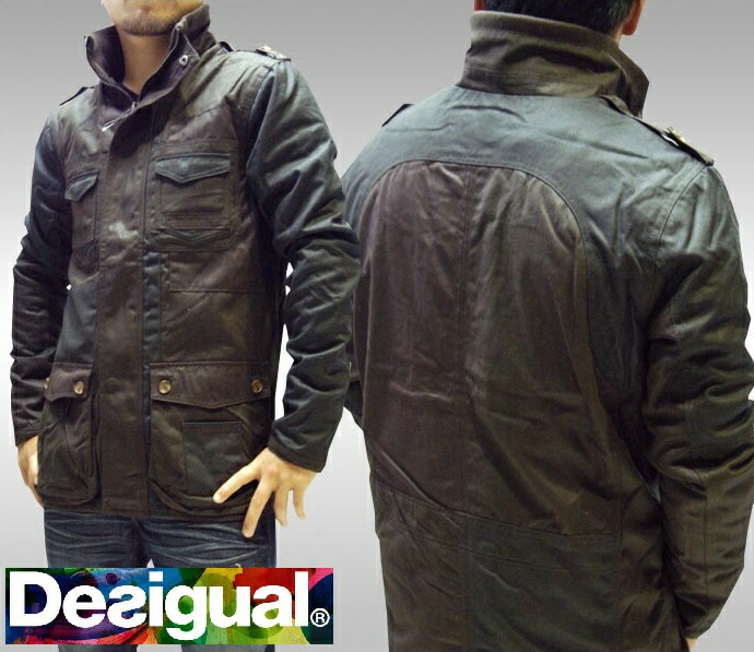 デシグアル Desigual メンズ ミリタリー ジャケット オイル コーティング アウター ダークオリーブ スペイン セレカジ ヨーロピアン ファッション インポート ブランド アメカジ セレブ カ 25,505円