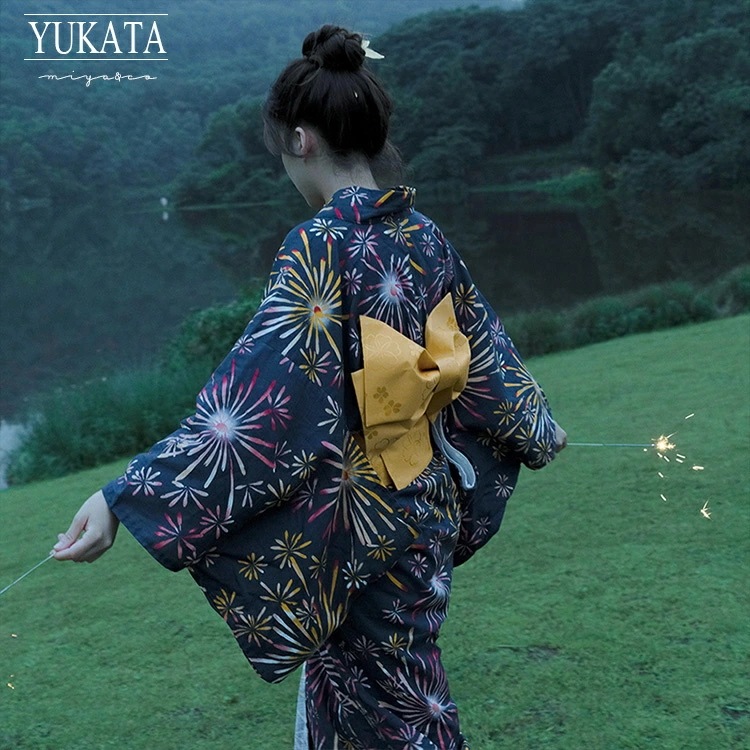 新品掲載！100%綿 浴衣は大人 浴衣 レディース セット 3点セット 4点セット 花火 大人 紺 ネイビー 浴衣セット 150 160 170 人気 レトロ 作り帯 浴衣 花火 夏 フリーサイズ ト 6,808円