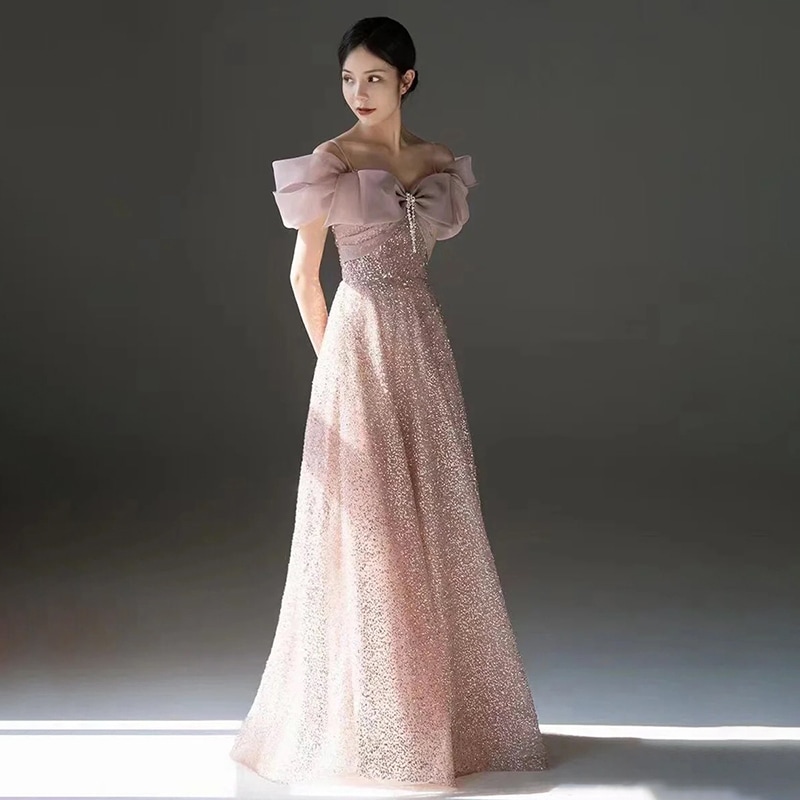 ドレス 衣装 ウエディングドレス 披露宴ドレス カラードレス ロングドレス オフショルダー オフショル フリル 切り替えデザイン リボン ビジュー ロング丈 ステージドレス 発表会 フレア かわいい