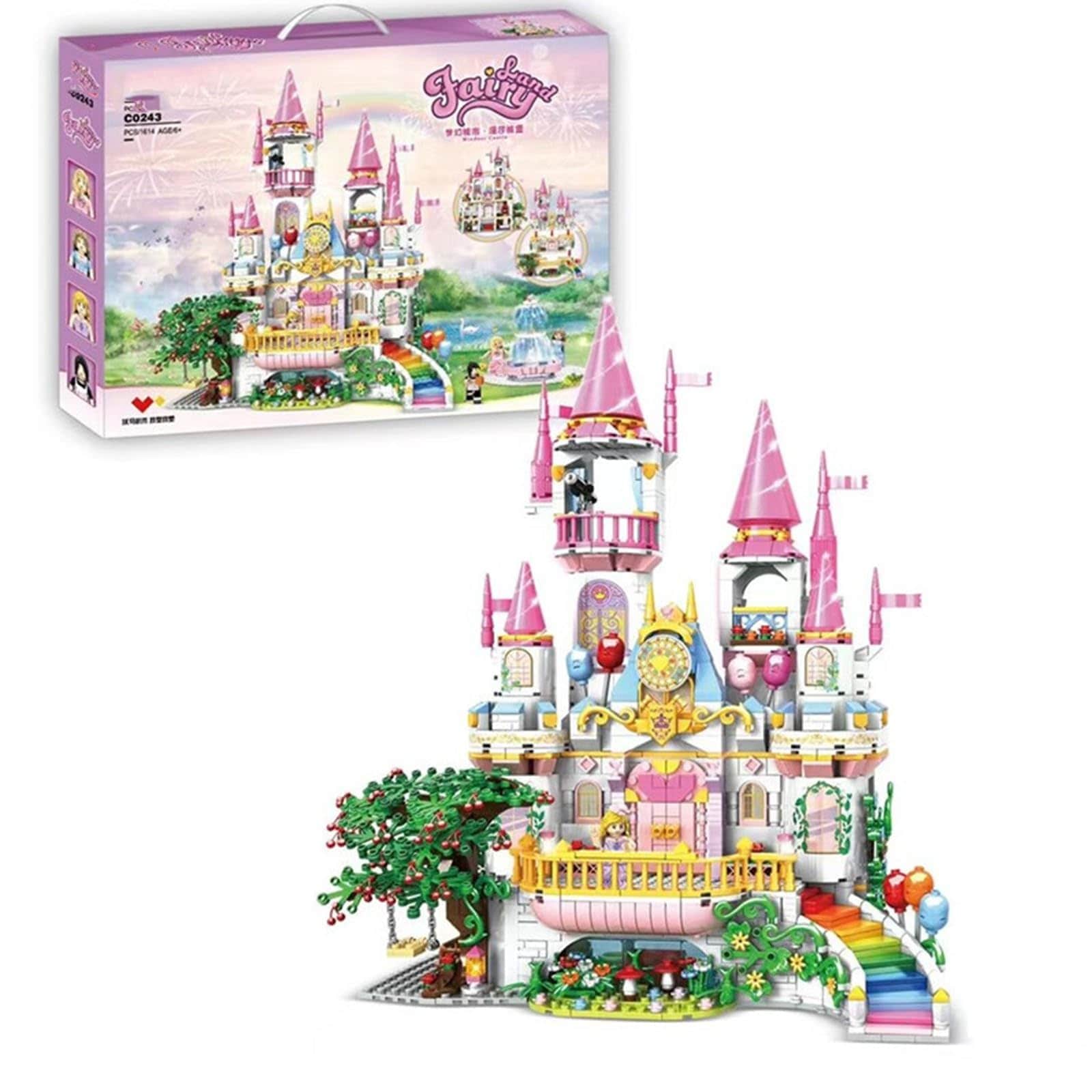 1614個 誕生日用 創造的な教育ギフト 建物キット ビッグプリンセス城のおもちゃ 6歳以上の子供向け 女の子の城の建物のおもちゃ