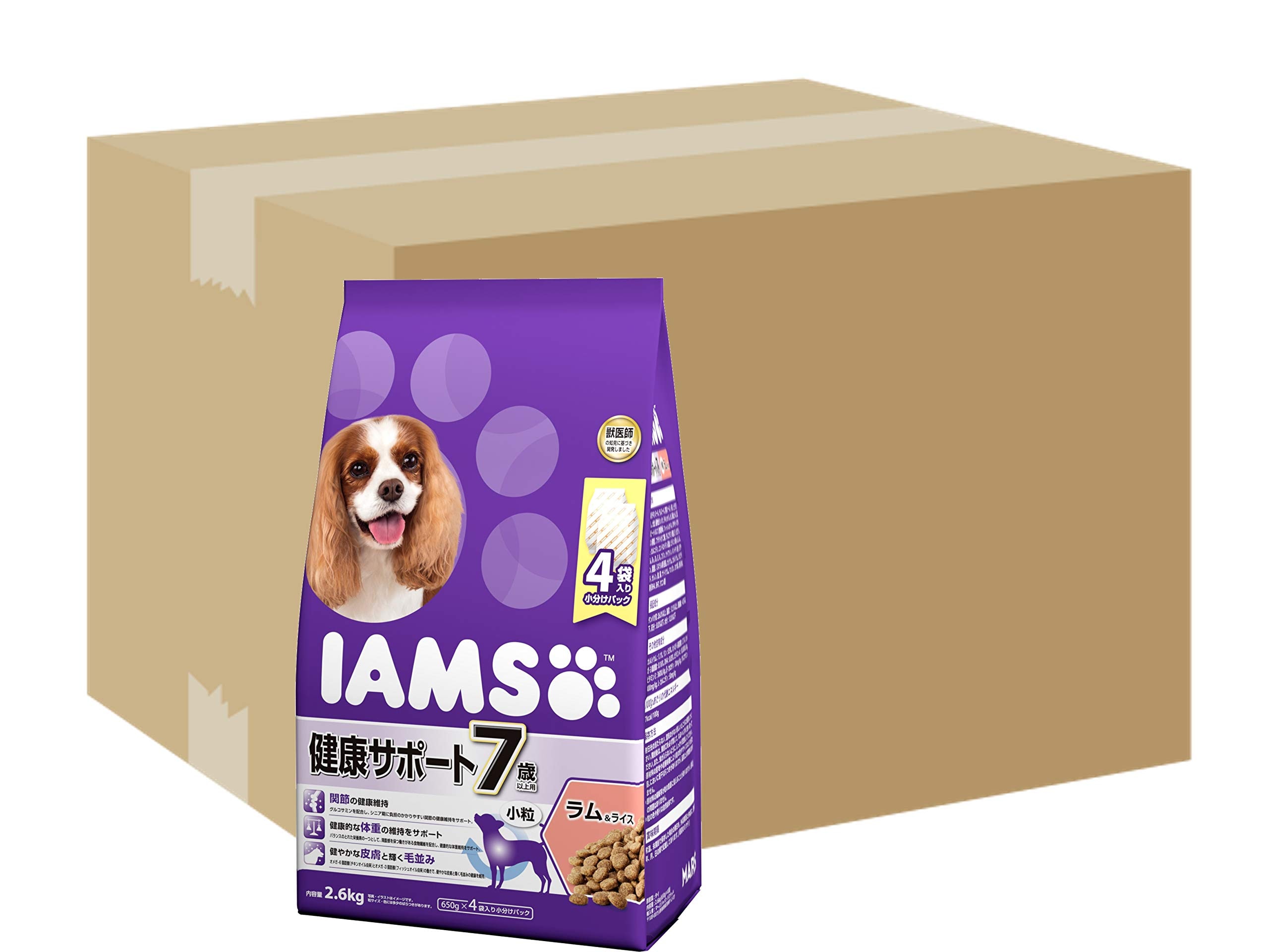 アイムス (IAMS) ドッグフード 7歳以上用 健康サポート 小粒 ラム&ライス シニア犬用 2.6kg×4 (ケース販売)