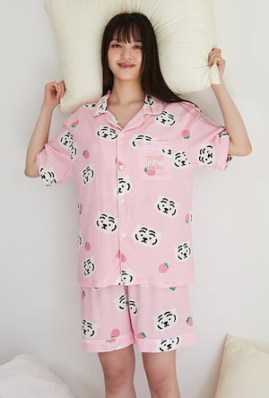 SPAO ムジクタイガー 半袖パジャマ 上下セット PINK 韓国人気 かわいい