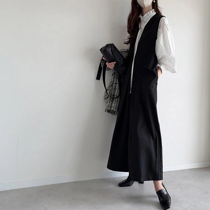 サロペット レディース オールインワン ワンピース 楽ちん 上品 大人 ワイドパンツ サイドポケット今日は30パーセント