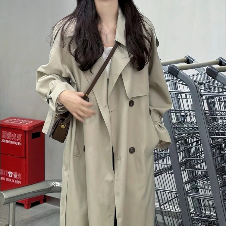 レディース コート アウター トレンチ ロング 長袖 フェミニン ストリート かわいい 大人可愛い シンプル カジュアル おしゃれ かっこいい ガーリー ラブリー キュート 無地 春 秋 冬 お出かけ