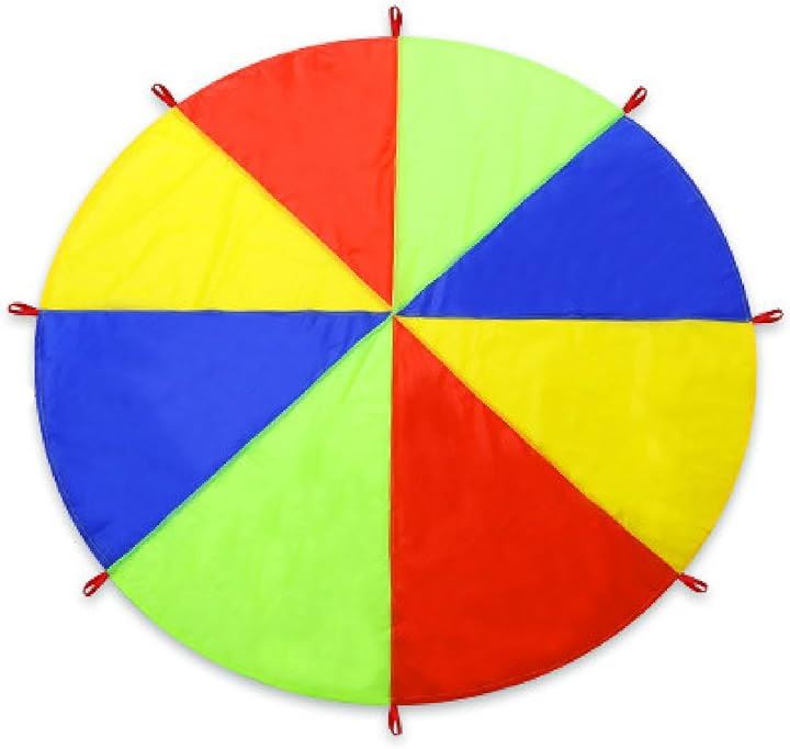 プレイパラシュート リトミック ベール 布 運動会 遊戯会 発表会(マルチカラー, 直径5m1個)