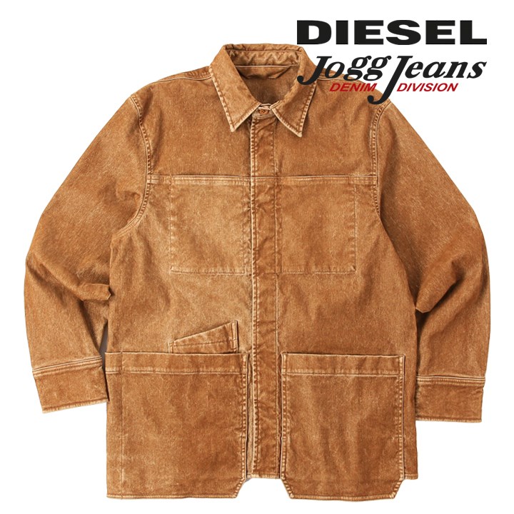 長袖デニムシャツジャケット メンズ D-CORUS-SP2-NE フロック加工 スウェットデニム die-m-t-e8-919