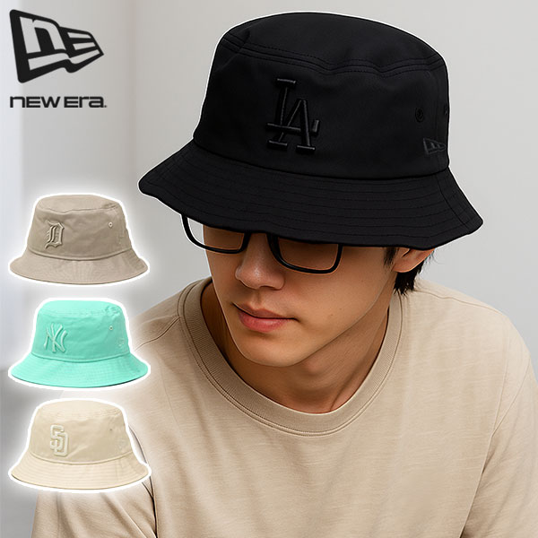 正規取扱店 バケットハット メンズ レディース 帽子 バケハ コットン おしゃれ 野球 メジャーリーグ ロゴ 刺繍 無地 オールシーズン MLB Tonal Bucket Hat バケット01