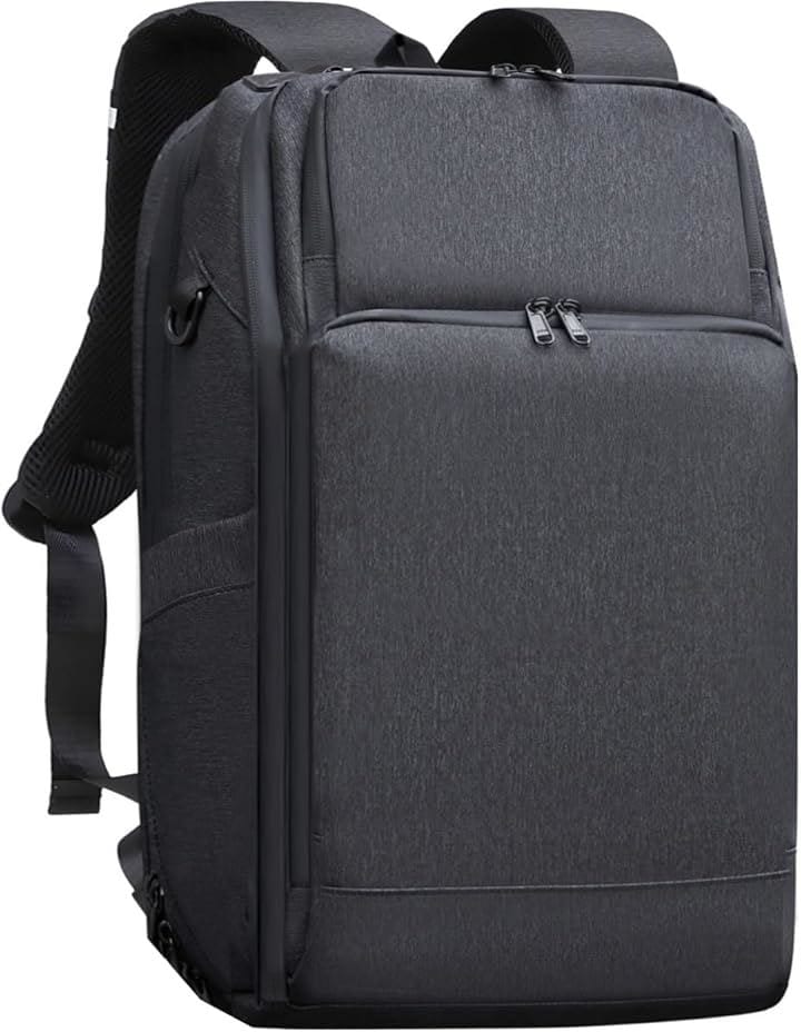 リュック メンズ ビジネス リュックサック スクエア 大容量 旅行用 PC 通学 通勤 出張 USB充電ポート 型崩れ防止 しない (ダークグレー（裏地：グレー）)