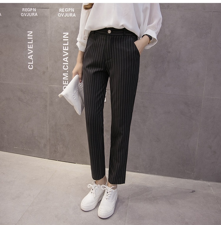 ボトムス パンツ テーパードパンツ 9分丈 ストレート ファスナー 綿 きれいめ 大人 かっこいい 大人女子 フォーマル ストライプ 春 夏 秋 冬 オールシーズン シーズンレス 入学式 入園式 5,151円