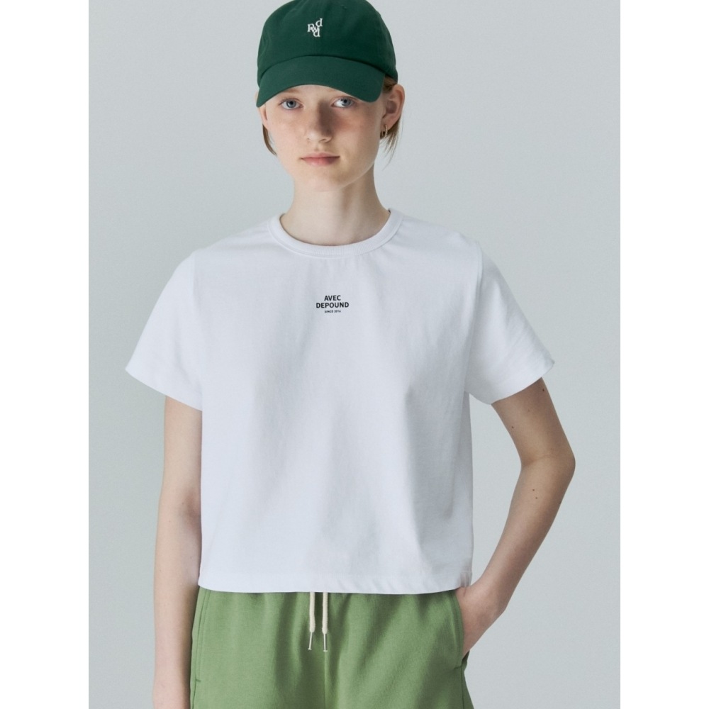 デパウンドセミクロップTシャツホワイト