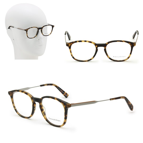 フレームのみ EZ5140/V 056 50 Ermenegildo Zegna メガネ 眼鏡 キャラメルハバナ シルバー